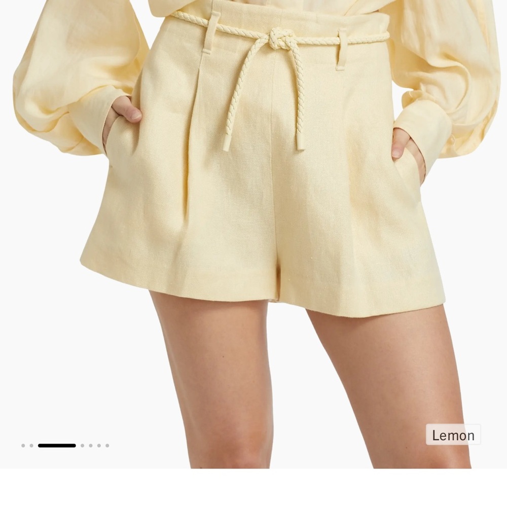 NWT- Zimmermann High Waist Yellow Shorts